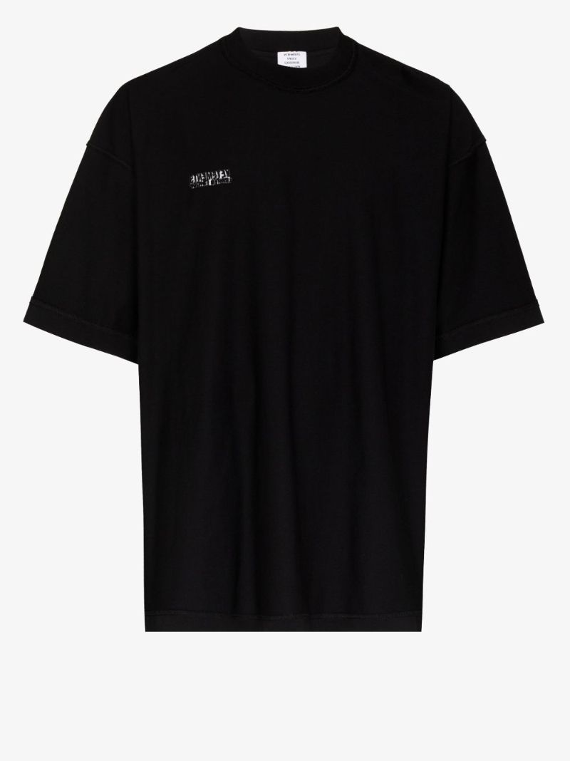 Black Inside Out Cotton T-shirt