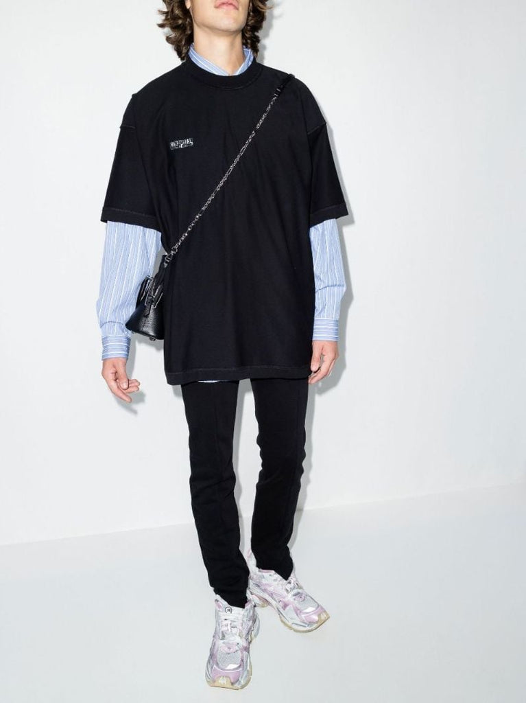 Black Inside Out Cotton T-shirt
