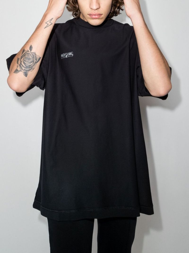 Black Inside Out Cotton T-shirt
