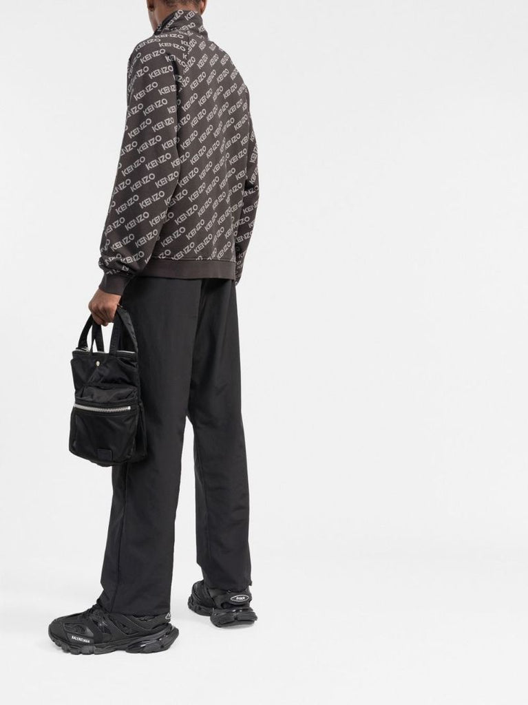 Grey Logo Print Zip-up Jacket