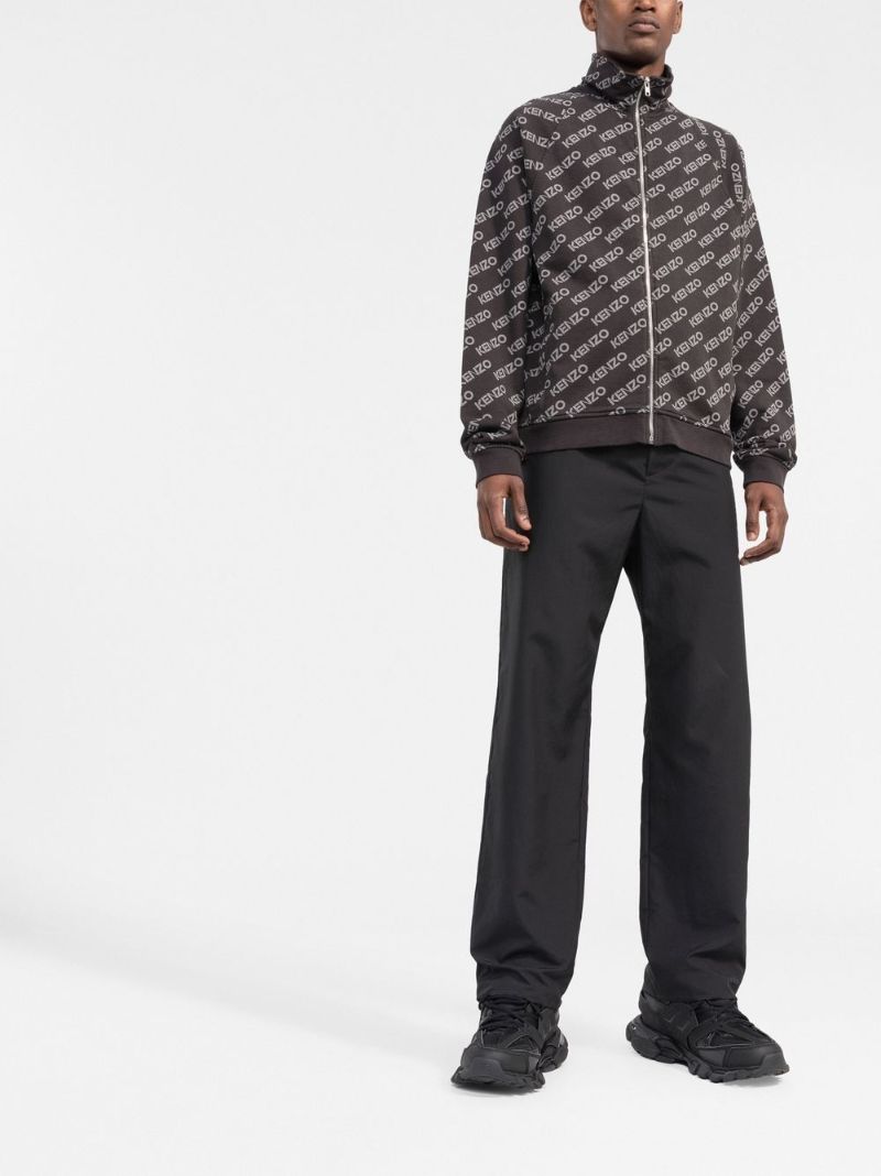 Grey Logo Print Zip-up Jacket