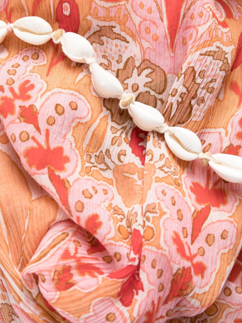 Orange Patti Floral Belted Maxi Dress