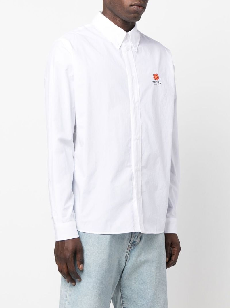 White Boke Flower Cotton Shirt