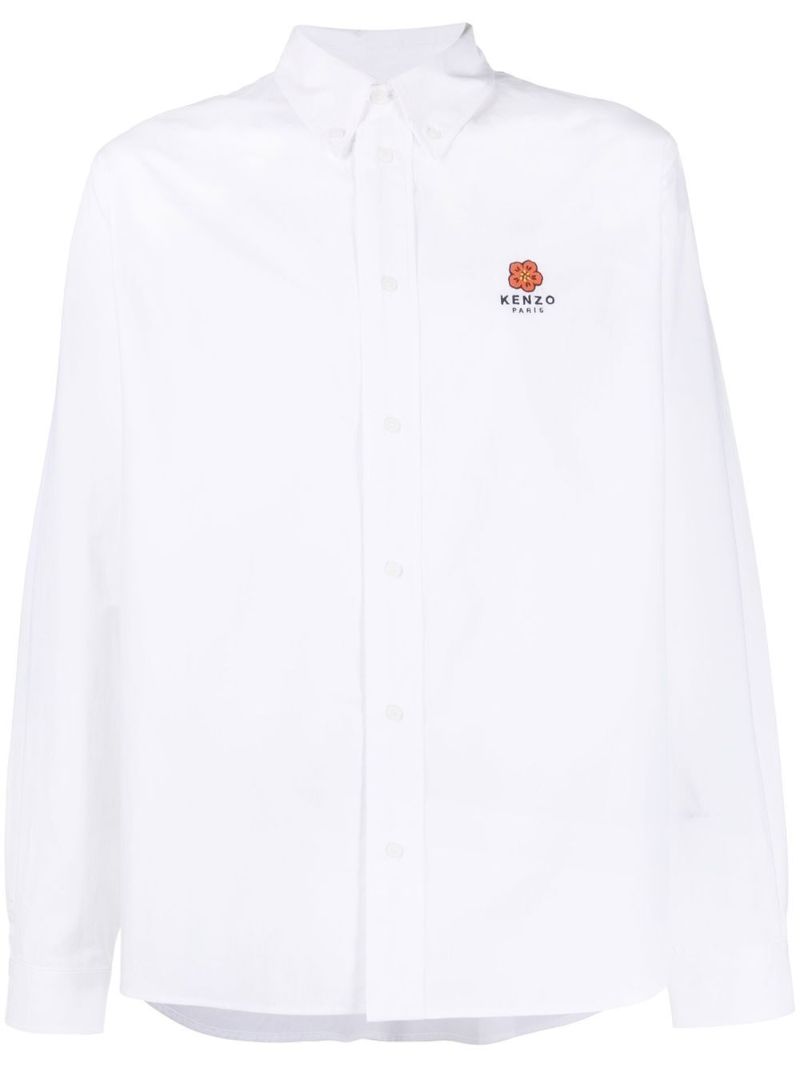 White Boke Flower Cotton Shirt