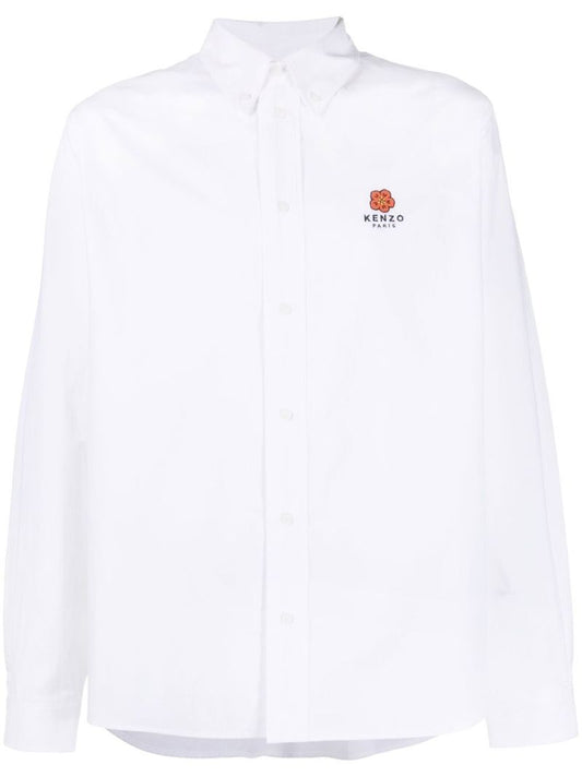 White Boke Flower Cotton Shirt
