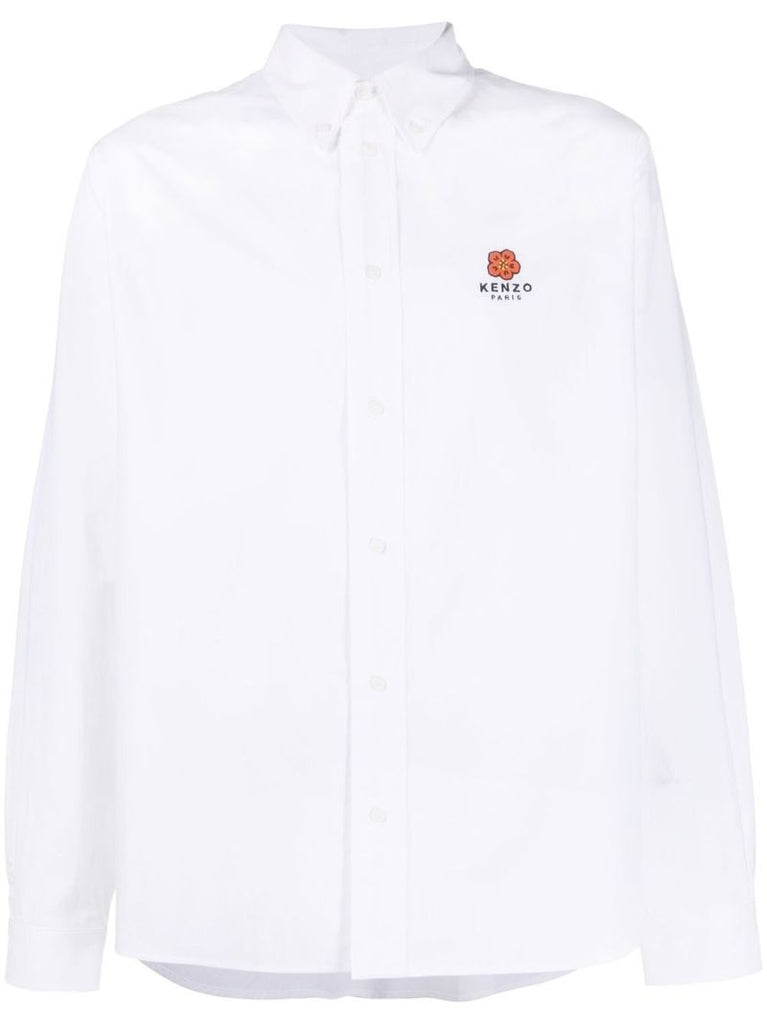 White Boke Flower Cotton Shirt
