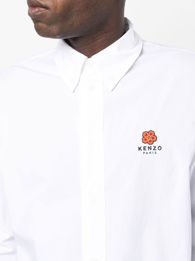 White Boke Flower Cotton Shirt