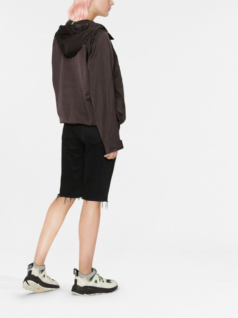 Black Logo Print Hooded Jacket
