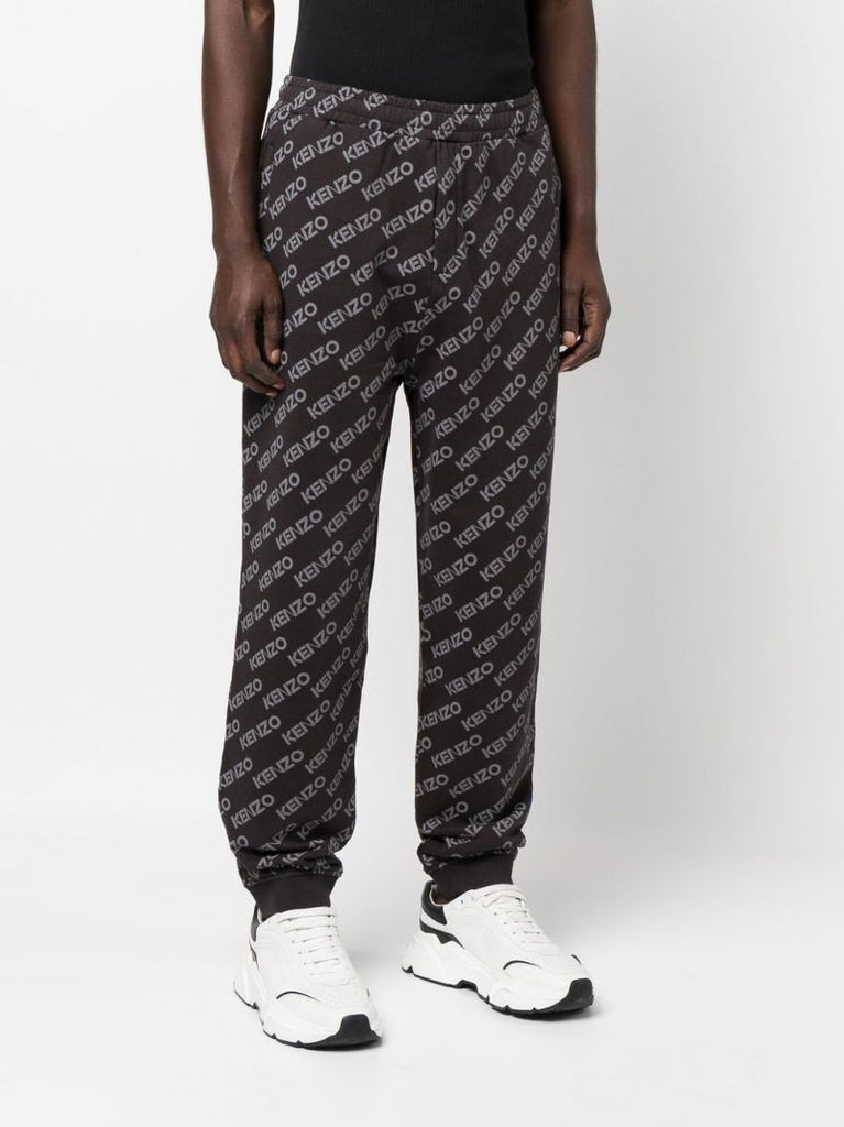 Grey Logo Print Track Pants