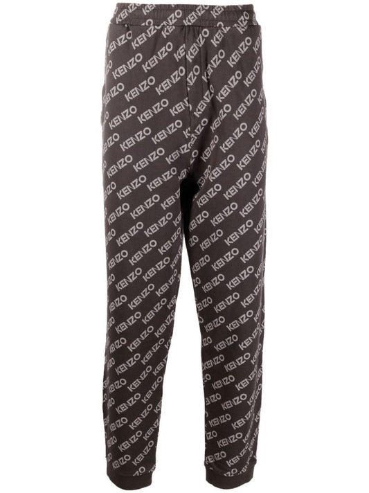 Grey Logo Print Track Pants
