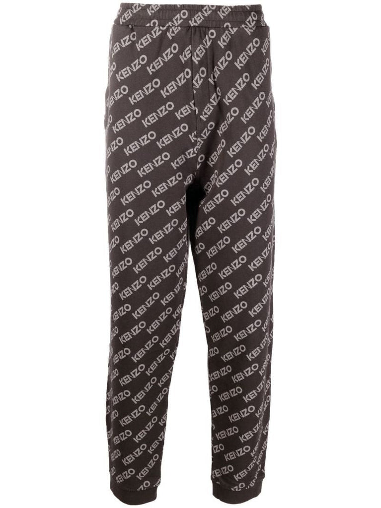 Grey Logo Print Track Pants