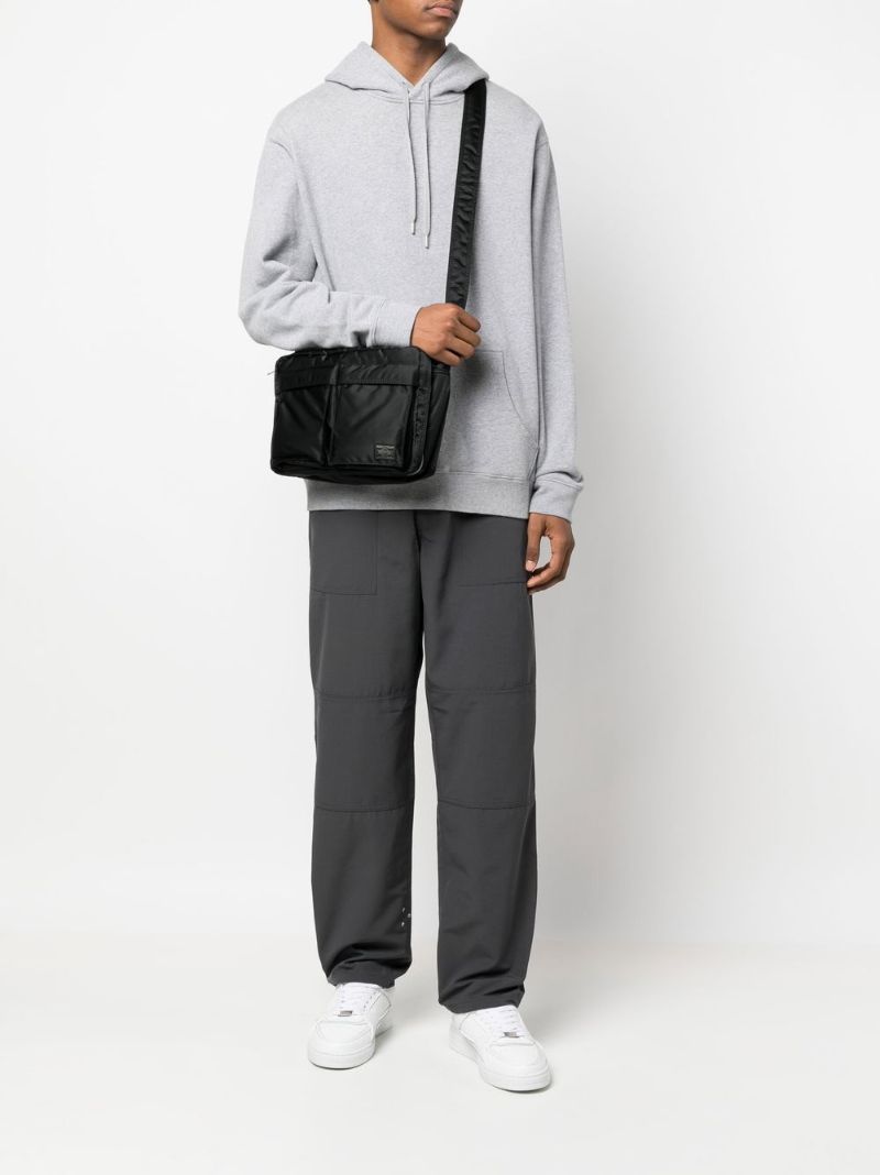 Black Logo Patch Shoulder Bag