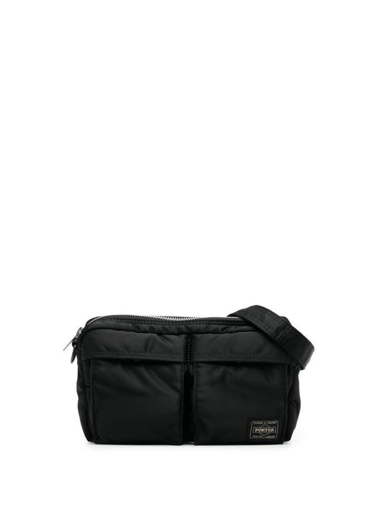 Black Logo Patch Shoulder Bag