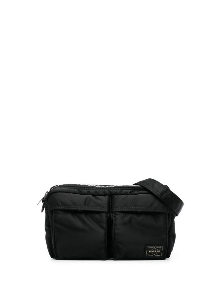 Black Logo Patch Shoulder Bag