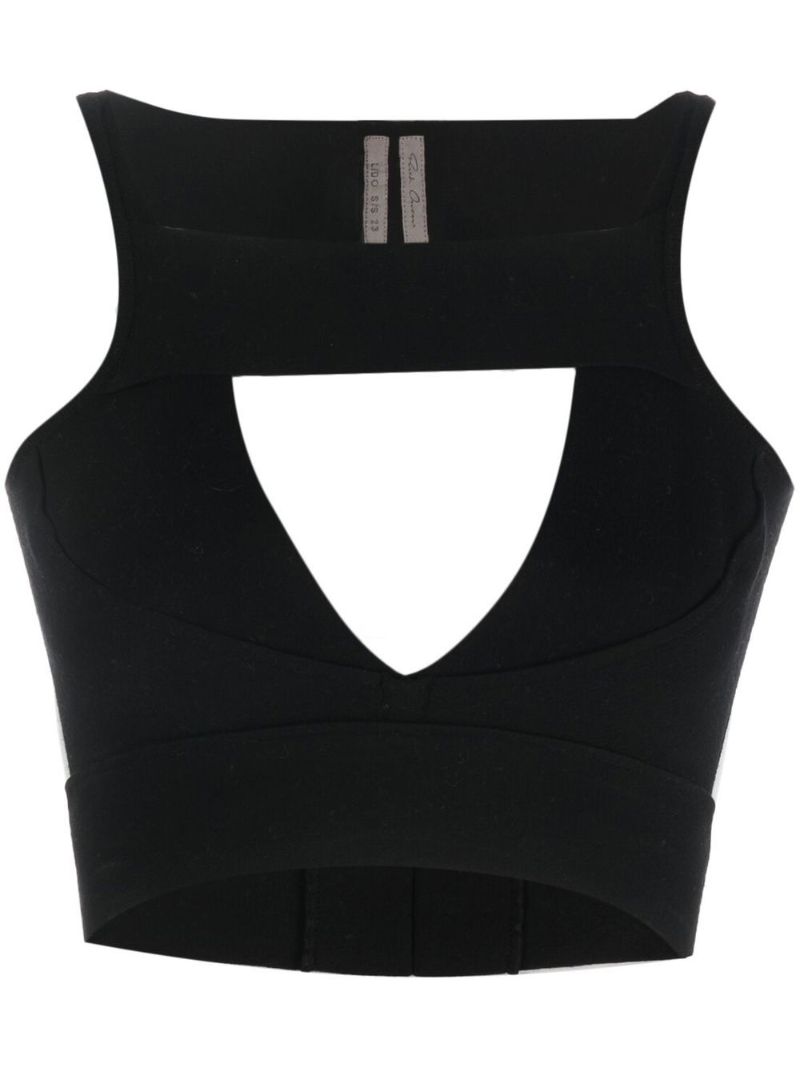 Black Cut-out Knitted Crop Top