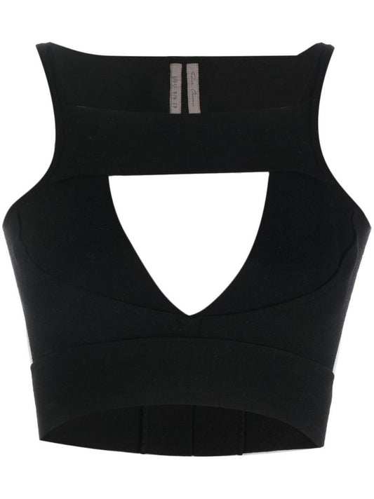 Black Cut-out Knitted Crop Top