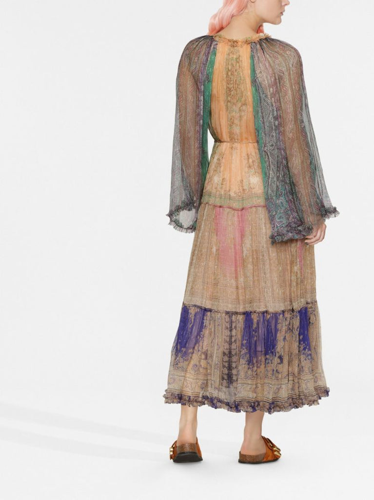 Multicolour Anneke Billow Tiered Midi Dress