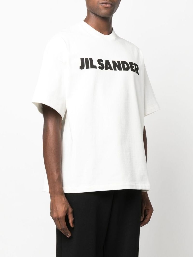 White Logo Cotton T-shirt