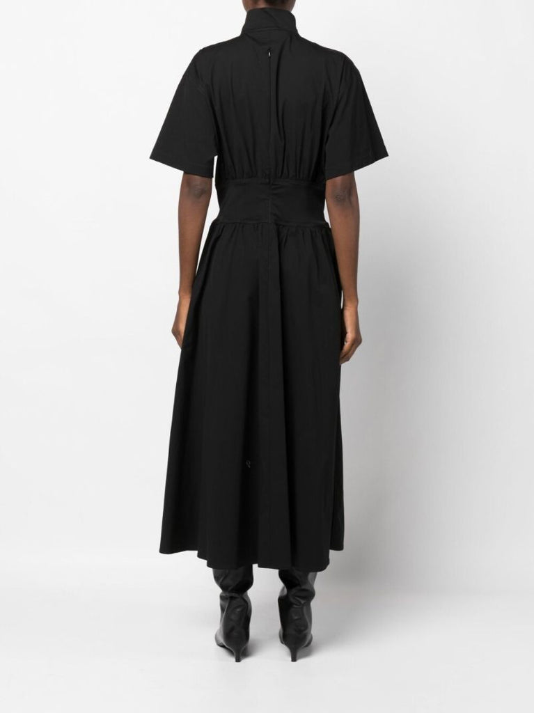 Black Zip-up Midi Dress