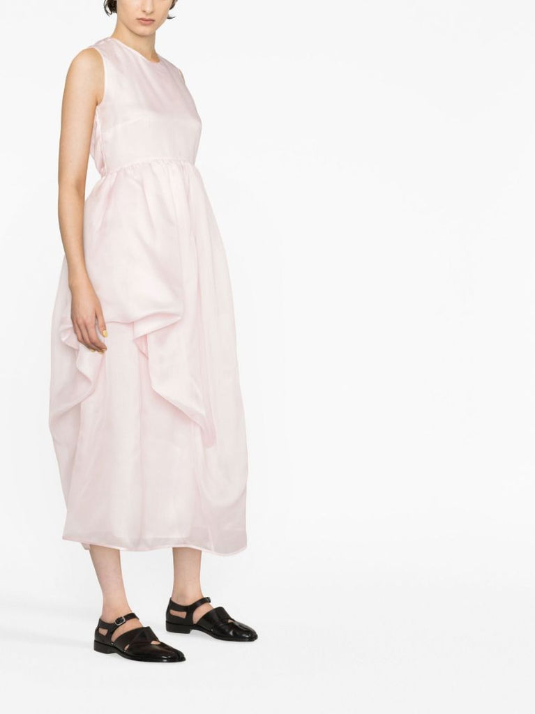 Pink Fang Asymmetric Midi Dress