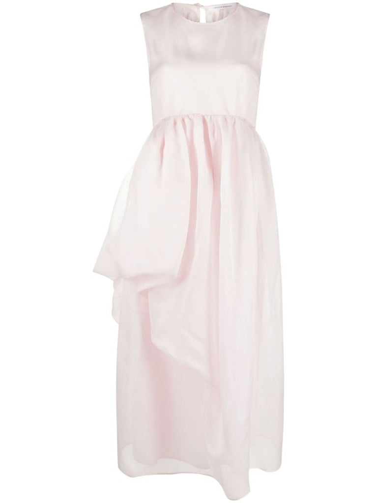 Pink Fang Asymmetric Midi Dress