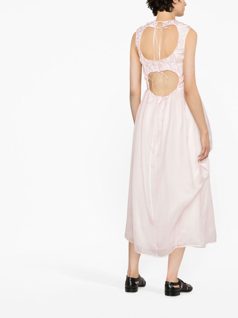 Pink Fang Asymmetric Midi Dress