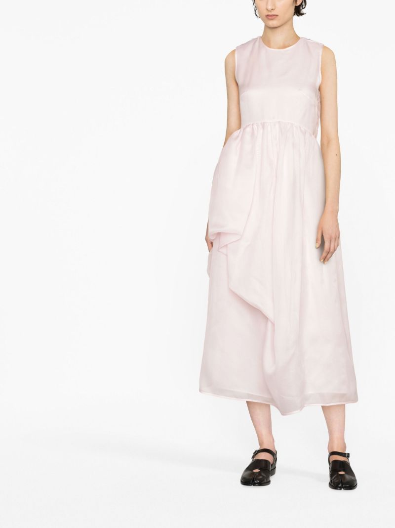 Pink Fang Asymmetric Midi Dress