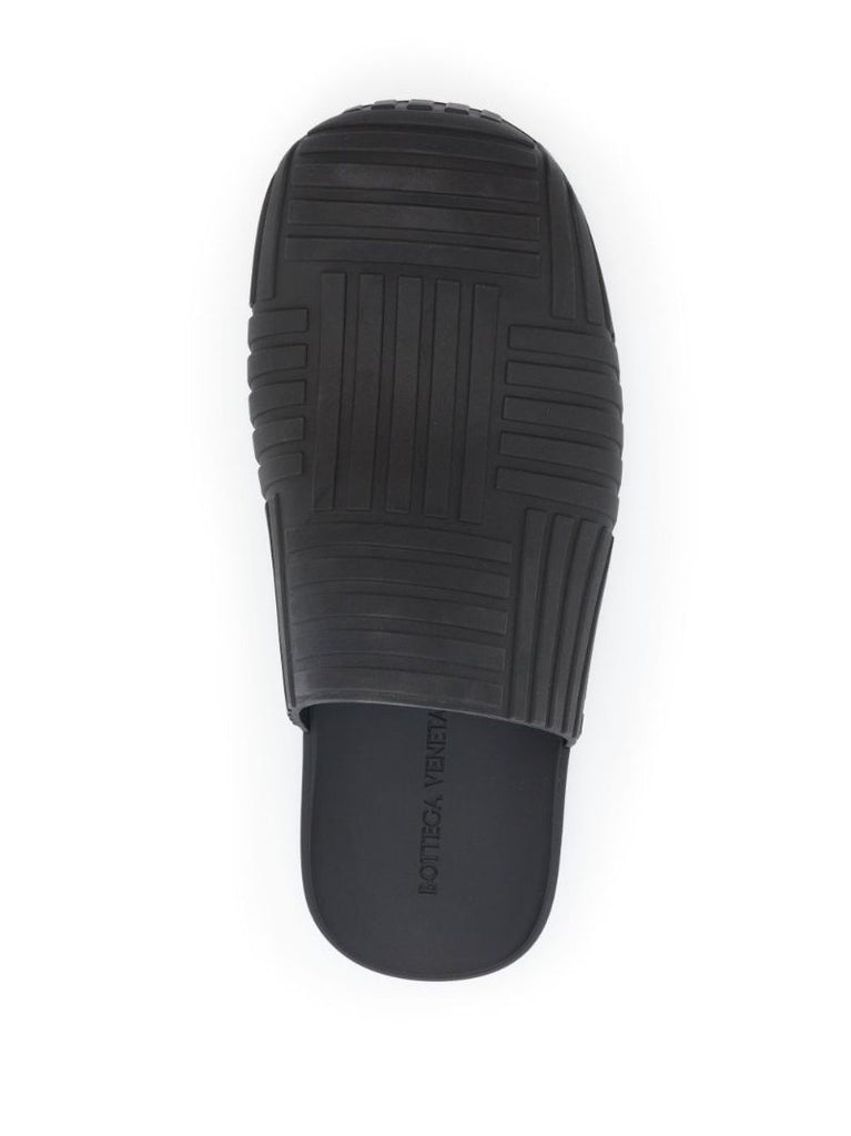 Black Slider Rubber Mules