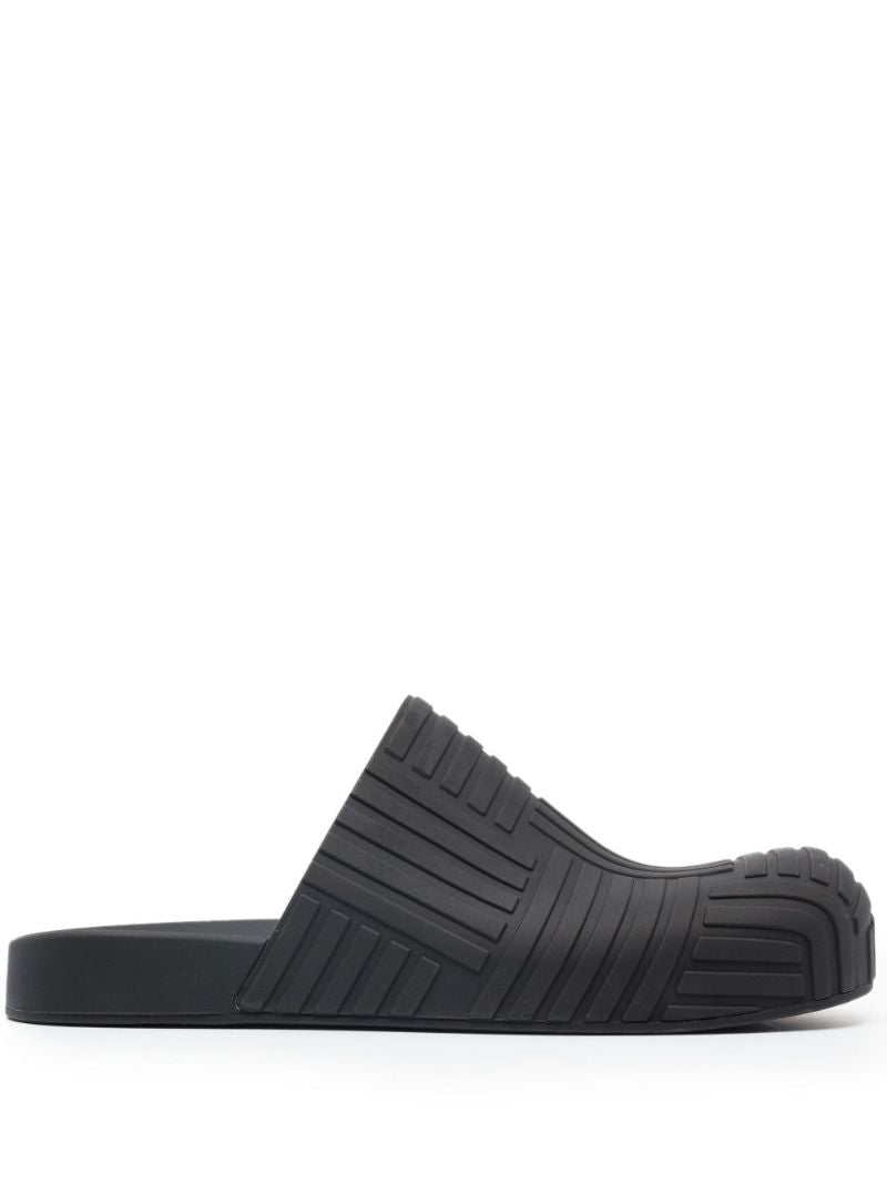 Black Slider Rubber Mules