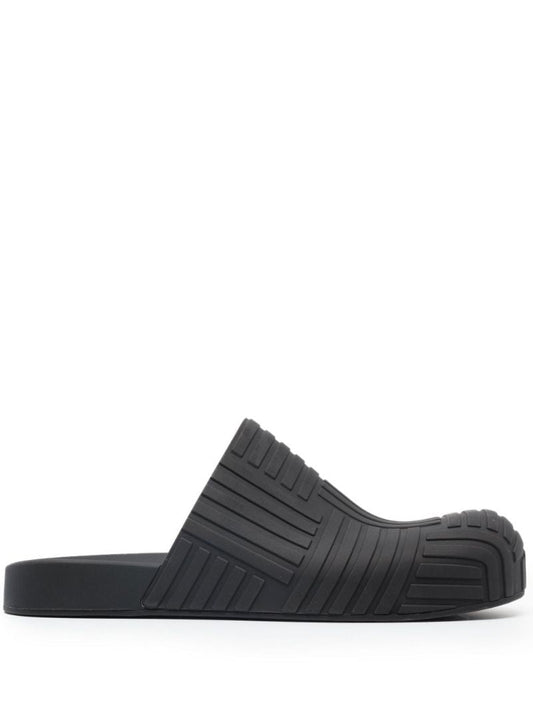 Black Slider Rubber Mules