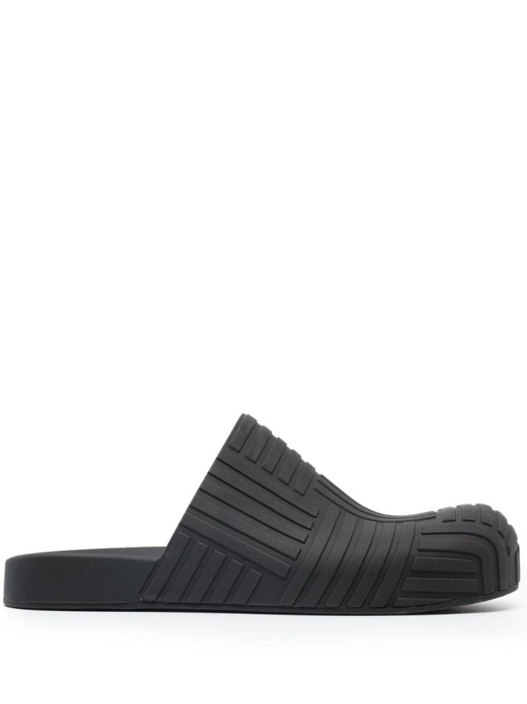 Black Slider Rubber Mules