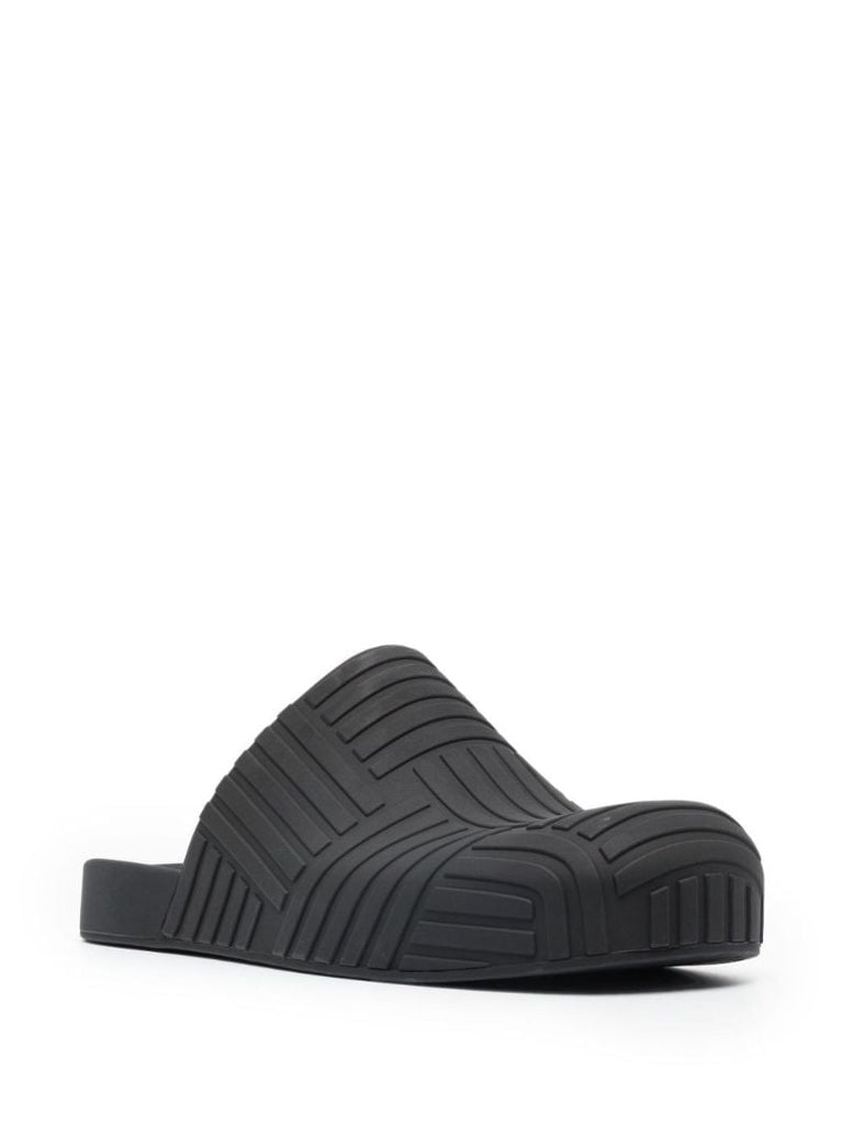 Black Slider Rubber Mules