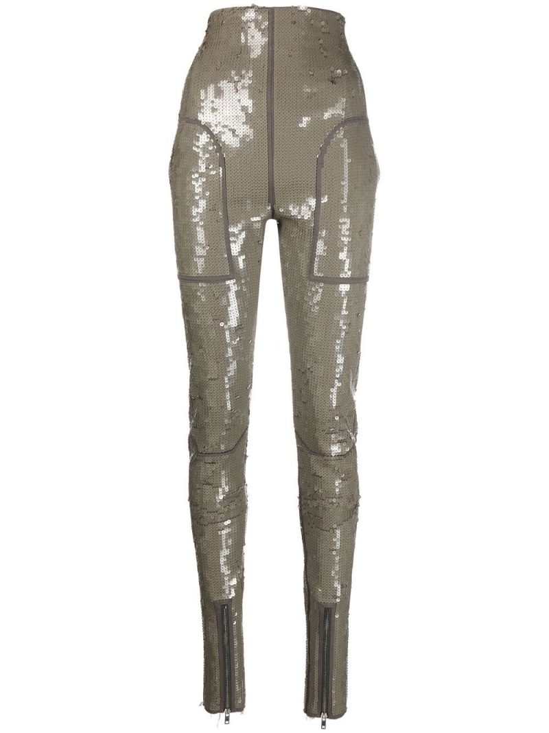 Grey High Waist Sequin Leggings