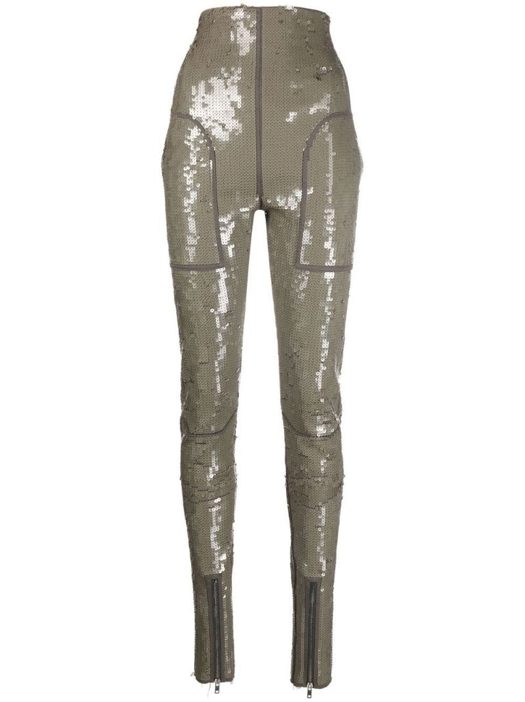 Grey High Waist Sequin Leggings