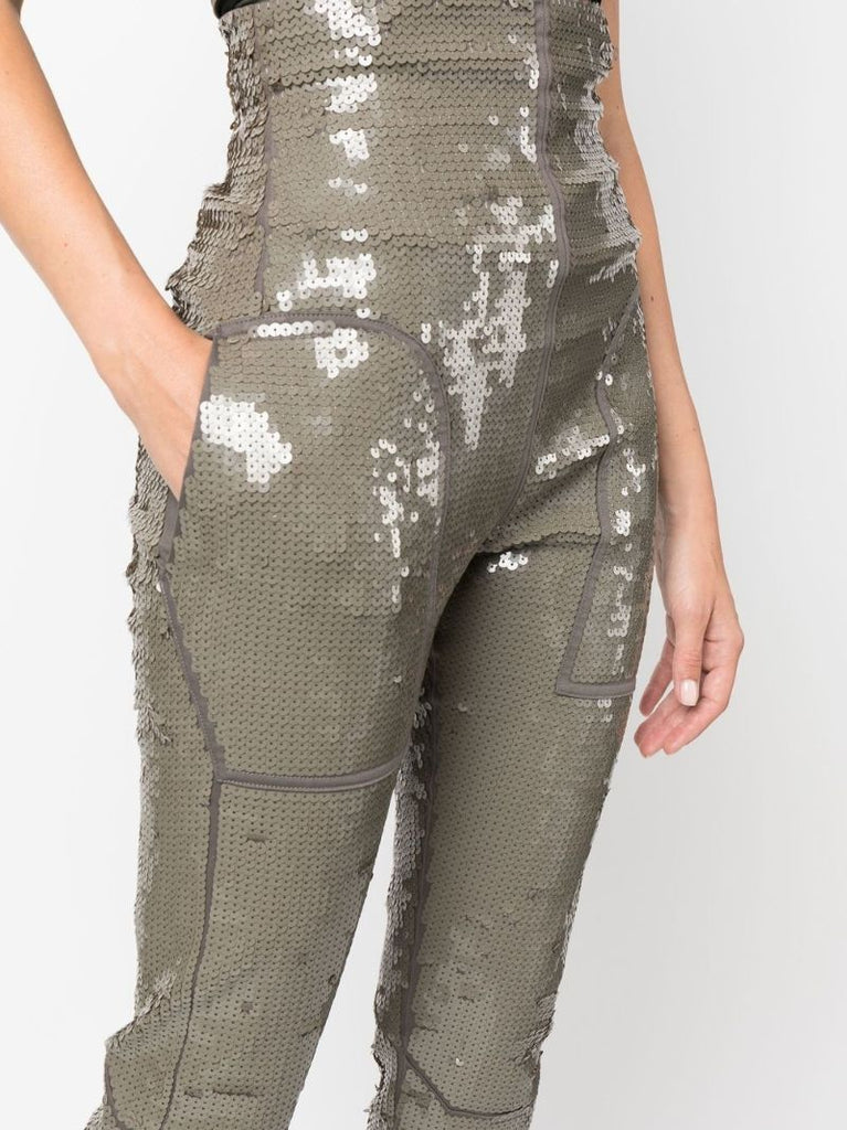 Grey High Waist Sequin Leggings