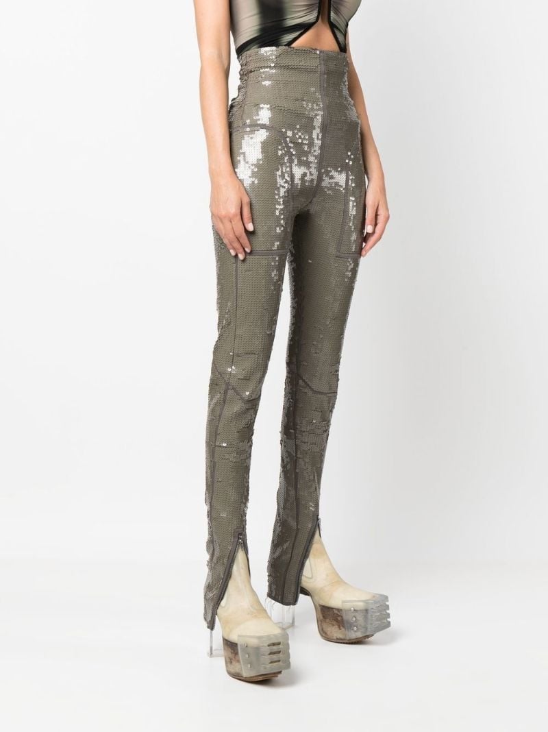 Grey High Waist Sequin Leggings