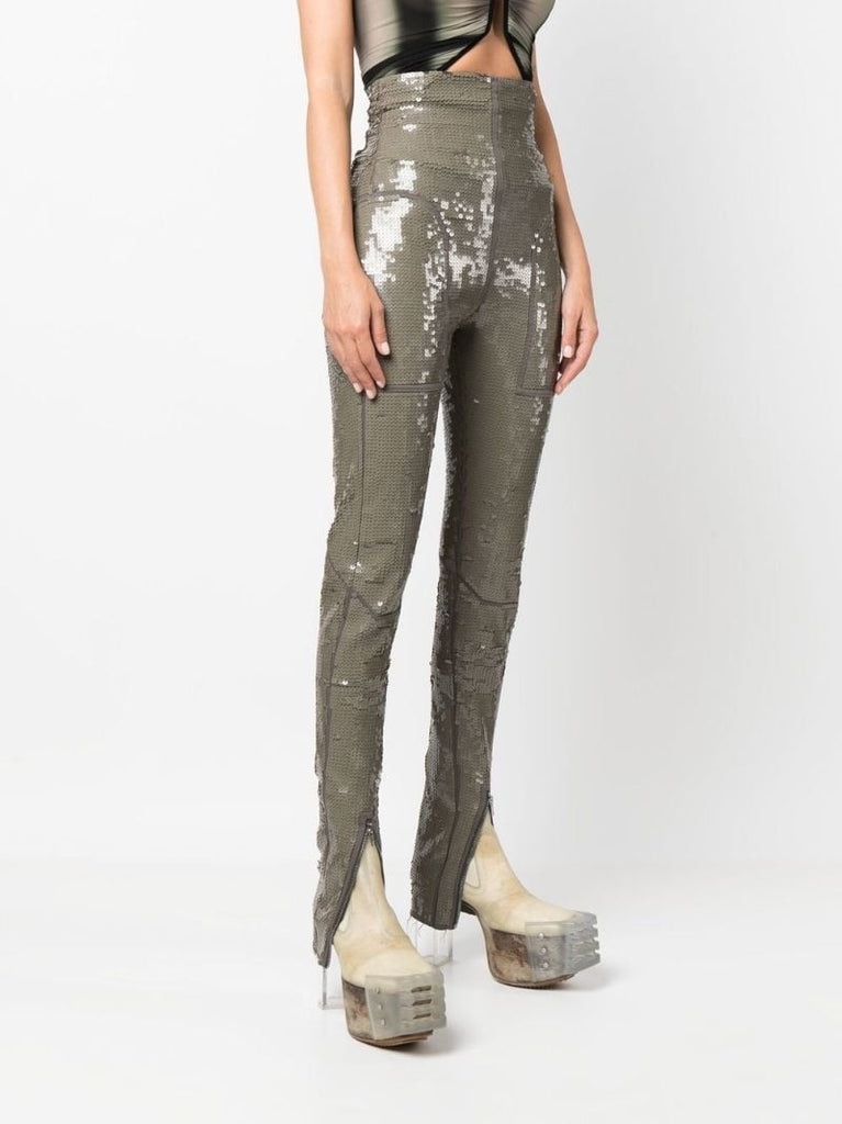 Grey High Waist Sequin Leggings