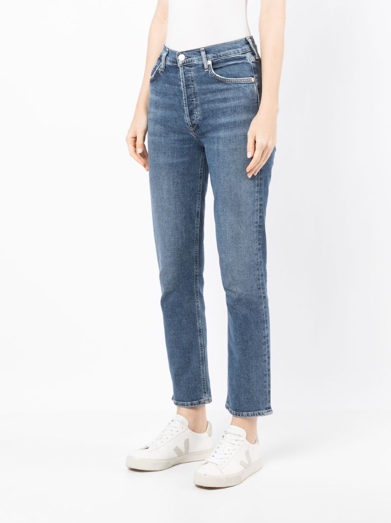 Blue Charlotte High Waist Straight Leg Jeans