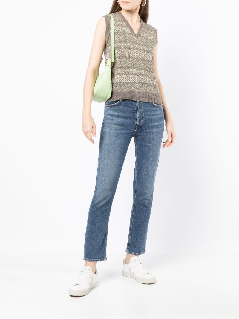 Blue Charlotte High Waist Straight Leg Jeans