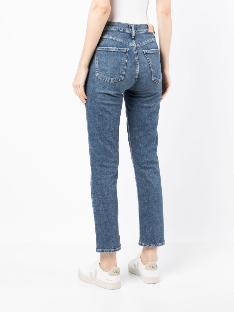 Blue Charlotte High Waist Straight Leg Jeans