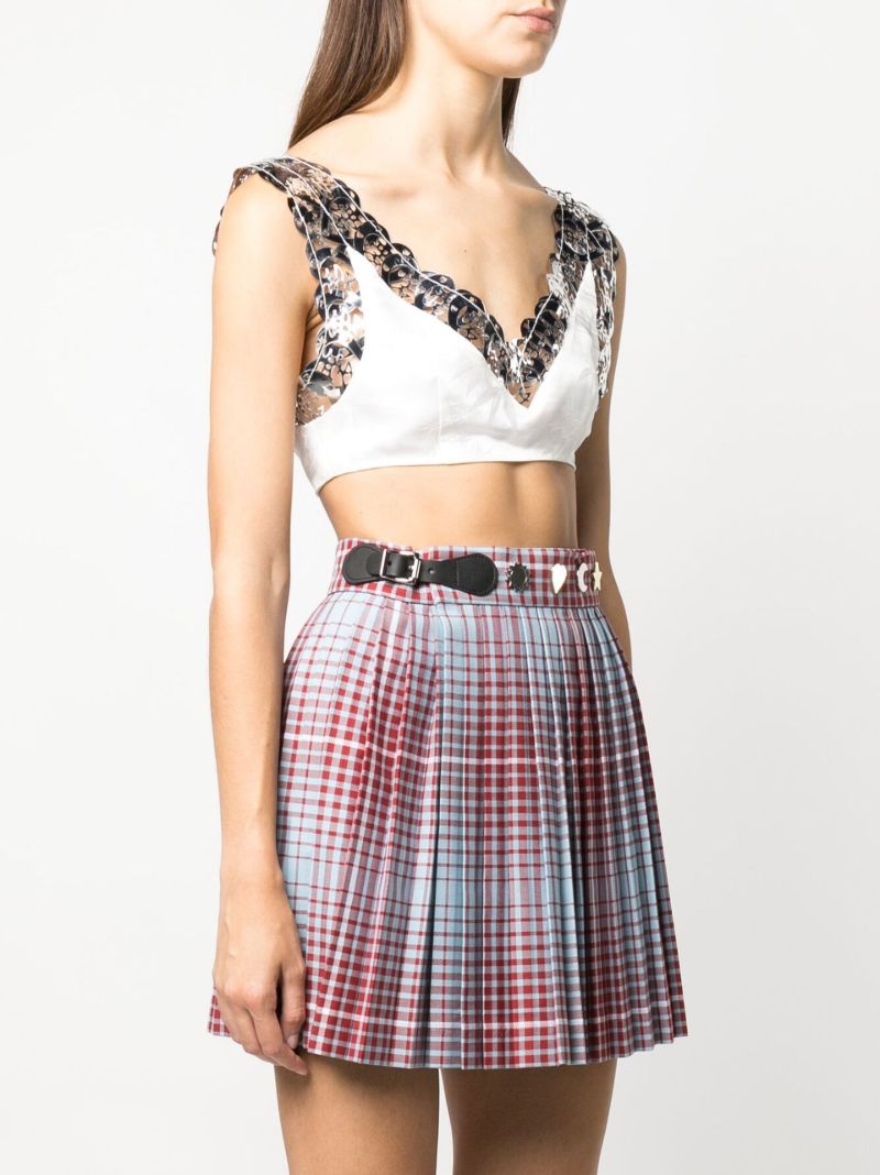 White Beaded Silk Slip Tank Top