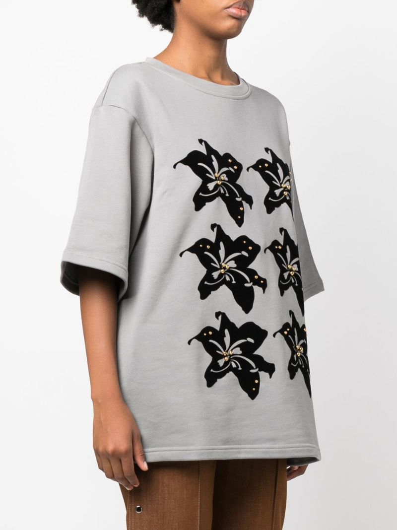 Grey Floral Print T-shirt