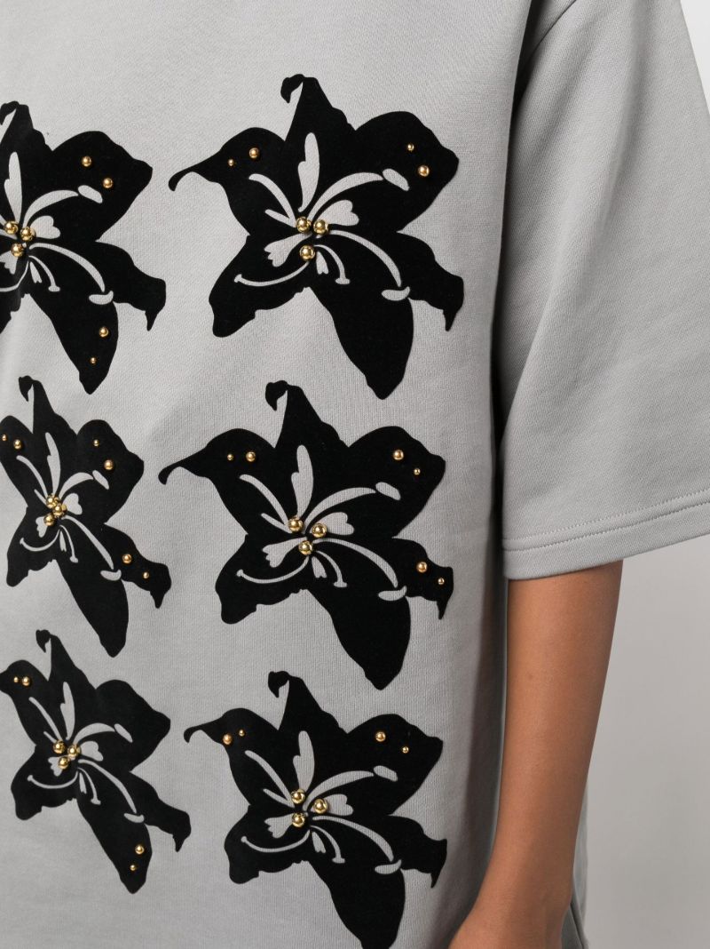 Grey Floral Print T-shirt