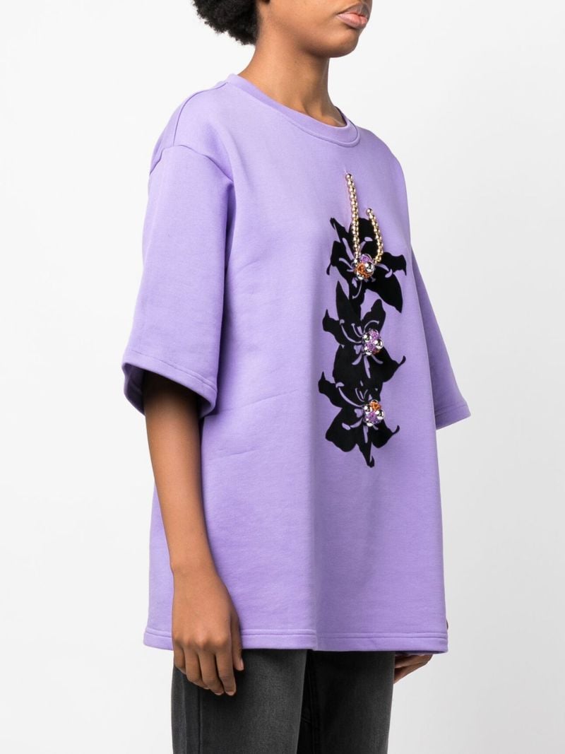 Purple Floral Print T-shirt