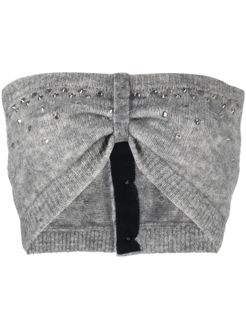 Grey Embellished Bandeau Top