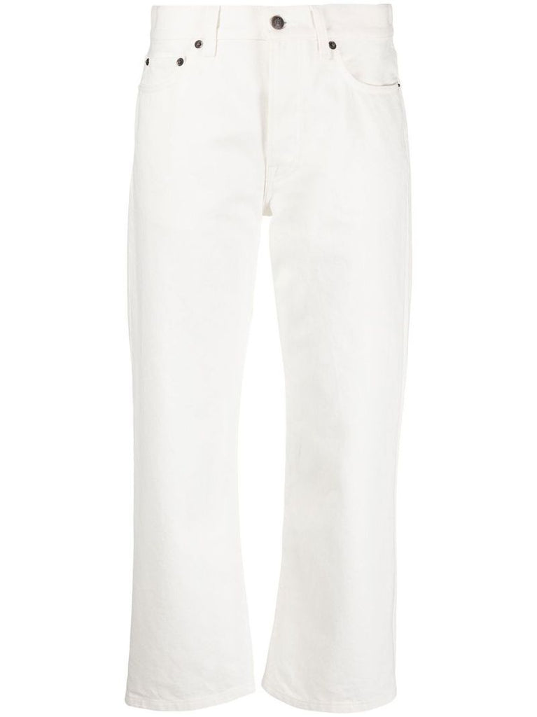 White Mid-rise Cropped Jeans