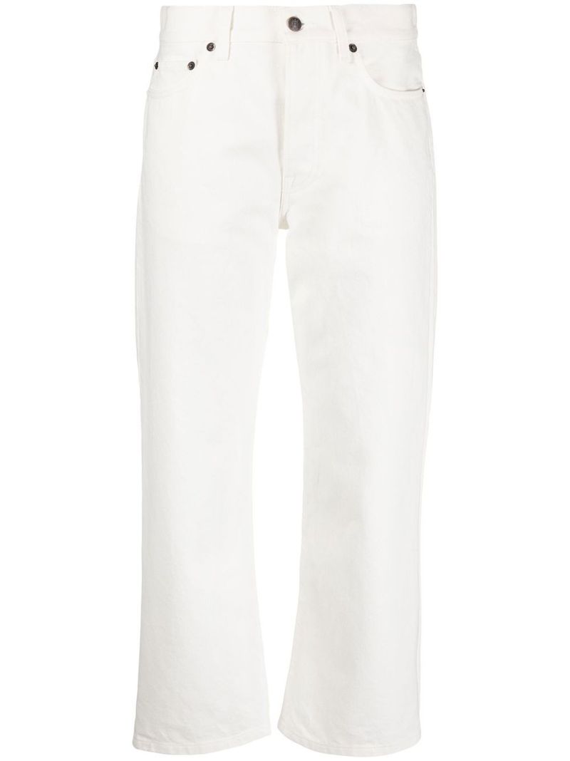 White Mid-rise Cropped Jeans