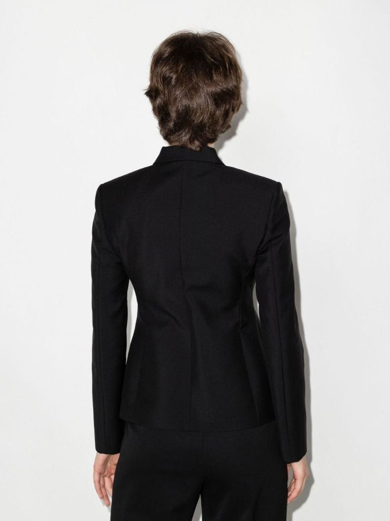 Black Asymmetric Peplum Jacket