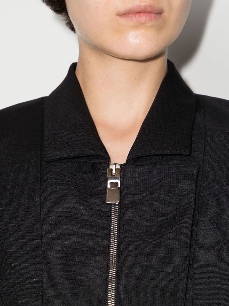 Black Asymmetric Peplum Jacket