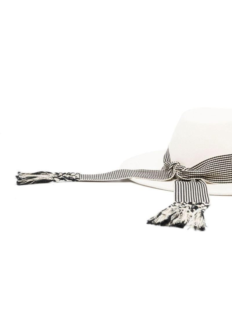 White Kyra Felt Fedora Hat